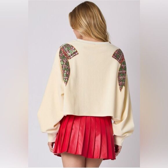 928. PLEATED RED SKIRT- faux leather, built-in shorts! - Picture 4 of 9